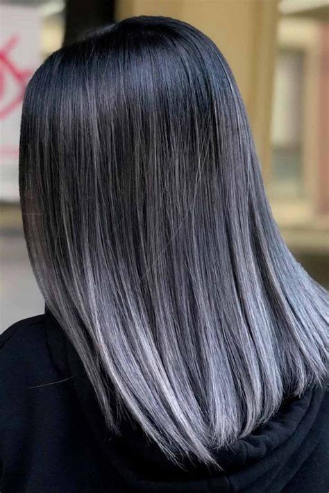 ombre hair gray and black|black hair with blonde ombre.